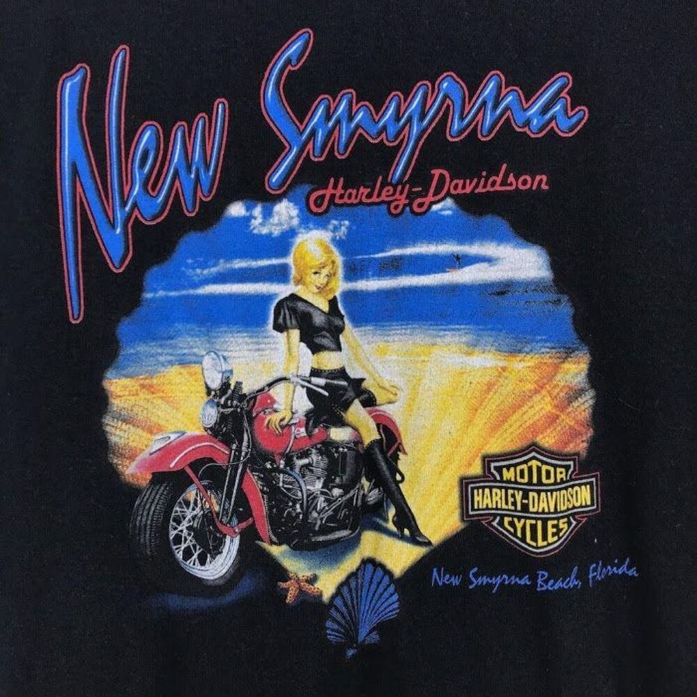Harley Davidson XL Black New Smyrna Tshirt "Tried and True" Short Sleeve Graphic